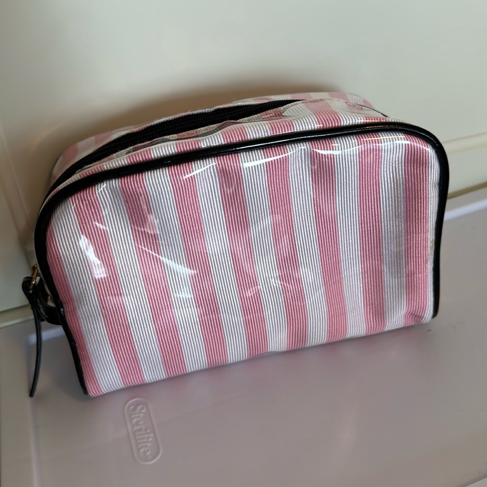 Forever21 pink/black/white cosmetic pouch